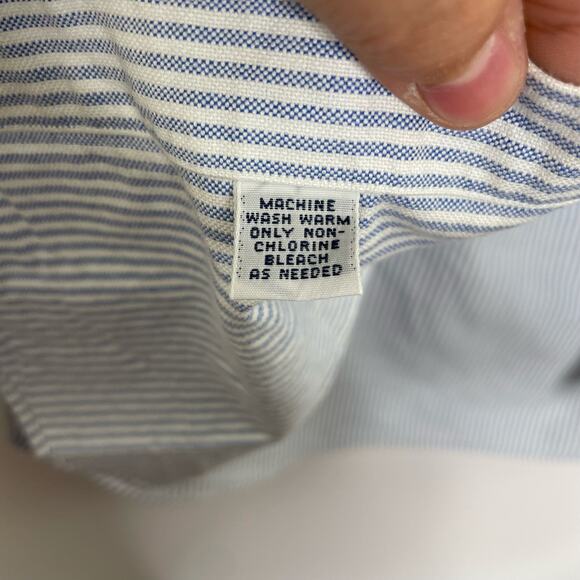 Ralph Lauren Blaire 100% Cotton stripped LS button up men's shirt size Large - Picture 11 of 15